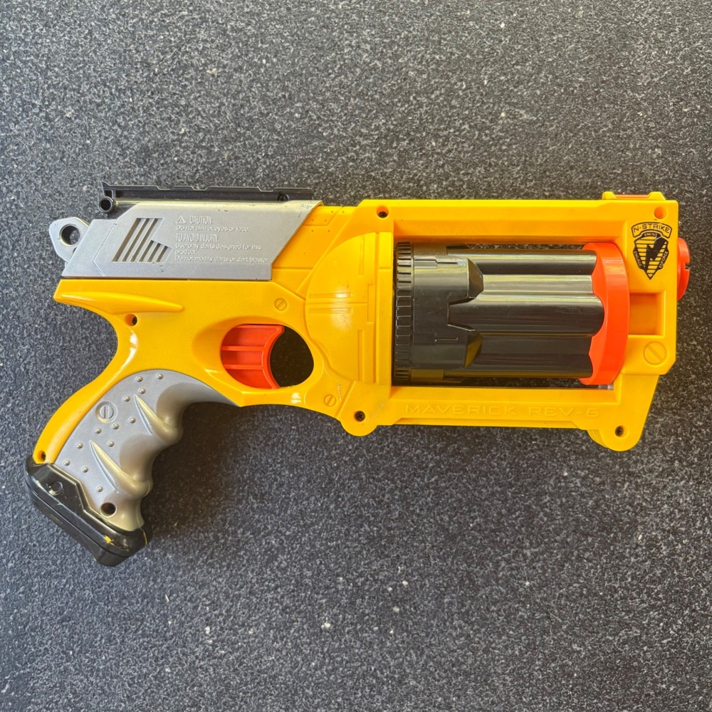 Nerf Maverick REV-6‎ Yellow Gray Toy Blaster Gun Revolver Kids